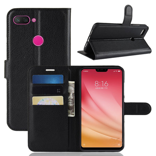 Litchi Texture Wallet Leather Mobile Case for Xiaomi Mi 8 Lite / Mi 8 Youth (Mi 8X)