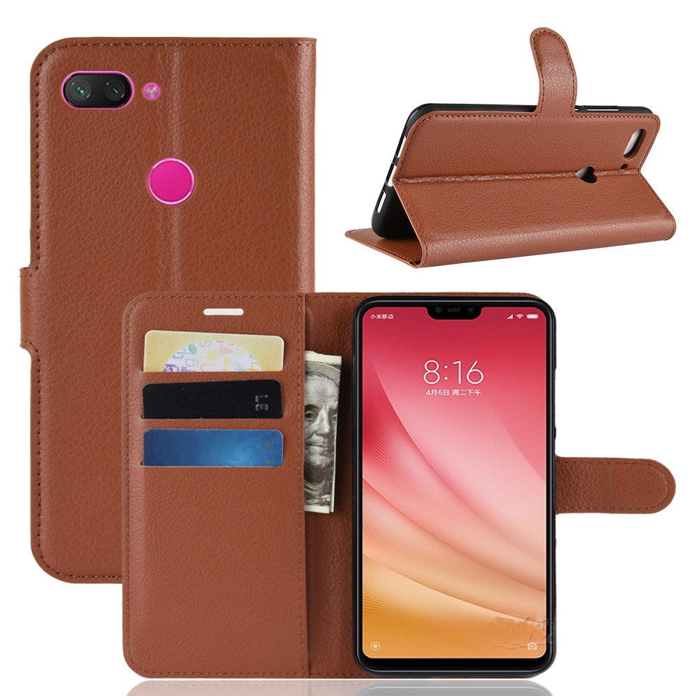 Litchi Texture Wallet Leather Mobile Case for Xiaomi Mi 8 Lite / Mi 8 Youth (Mi 8X)