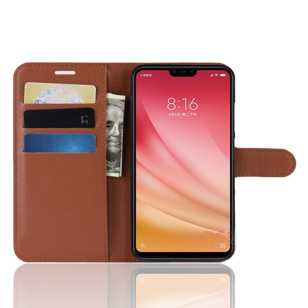 Litchi Texture Wallet Leather Mobile Case for Xiaomi Mi 8 Lite / Mi 8 Youth (Mi 8X)