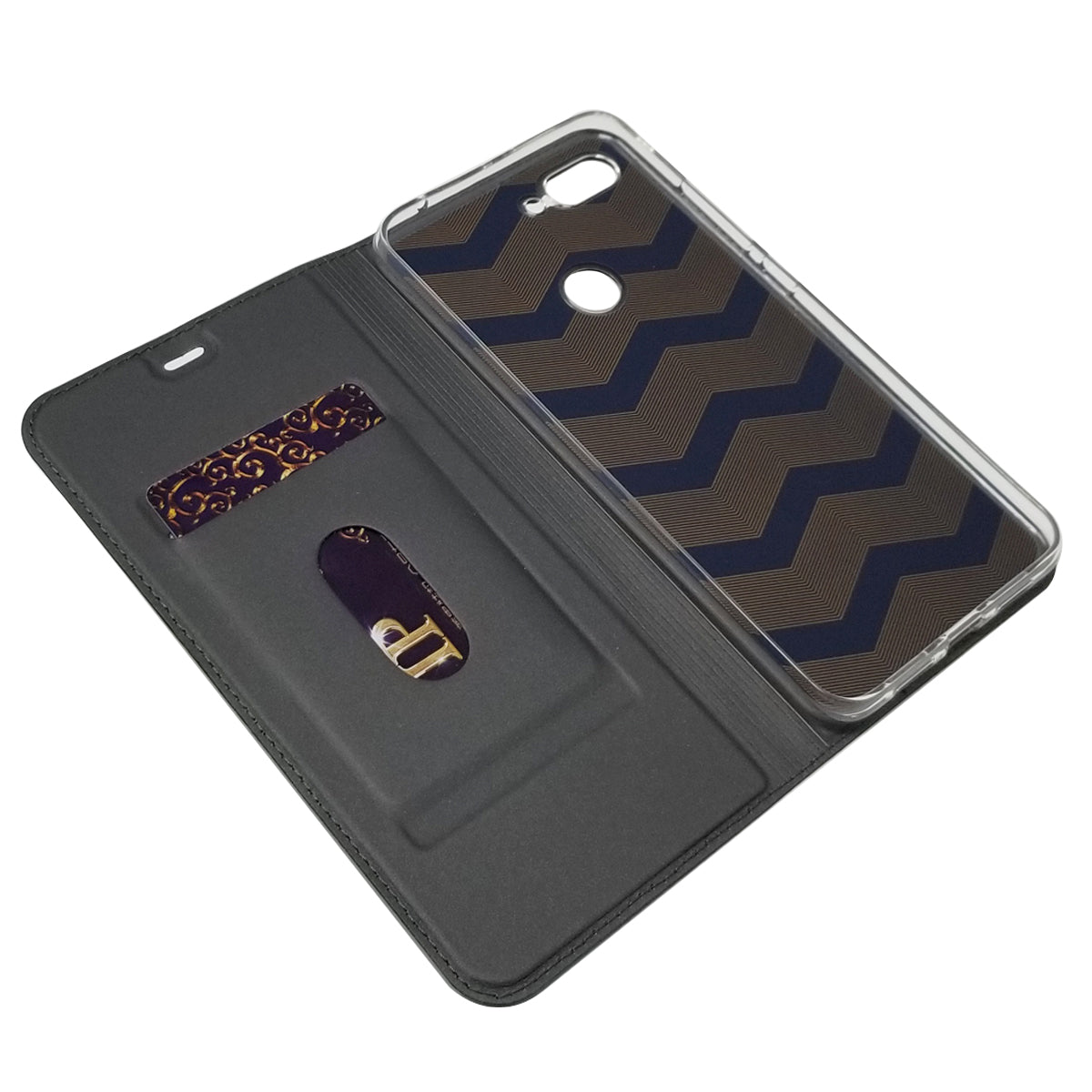 Auto-absorbed Leather Stand Card Holder Cellphone Cover Case for Xiaomi Mi 8 Lite / Mi 8 Youth (Mi 8X)