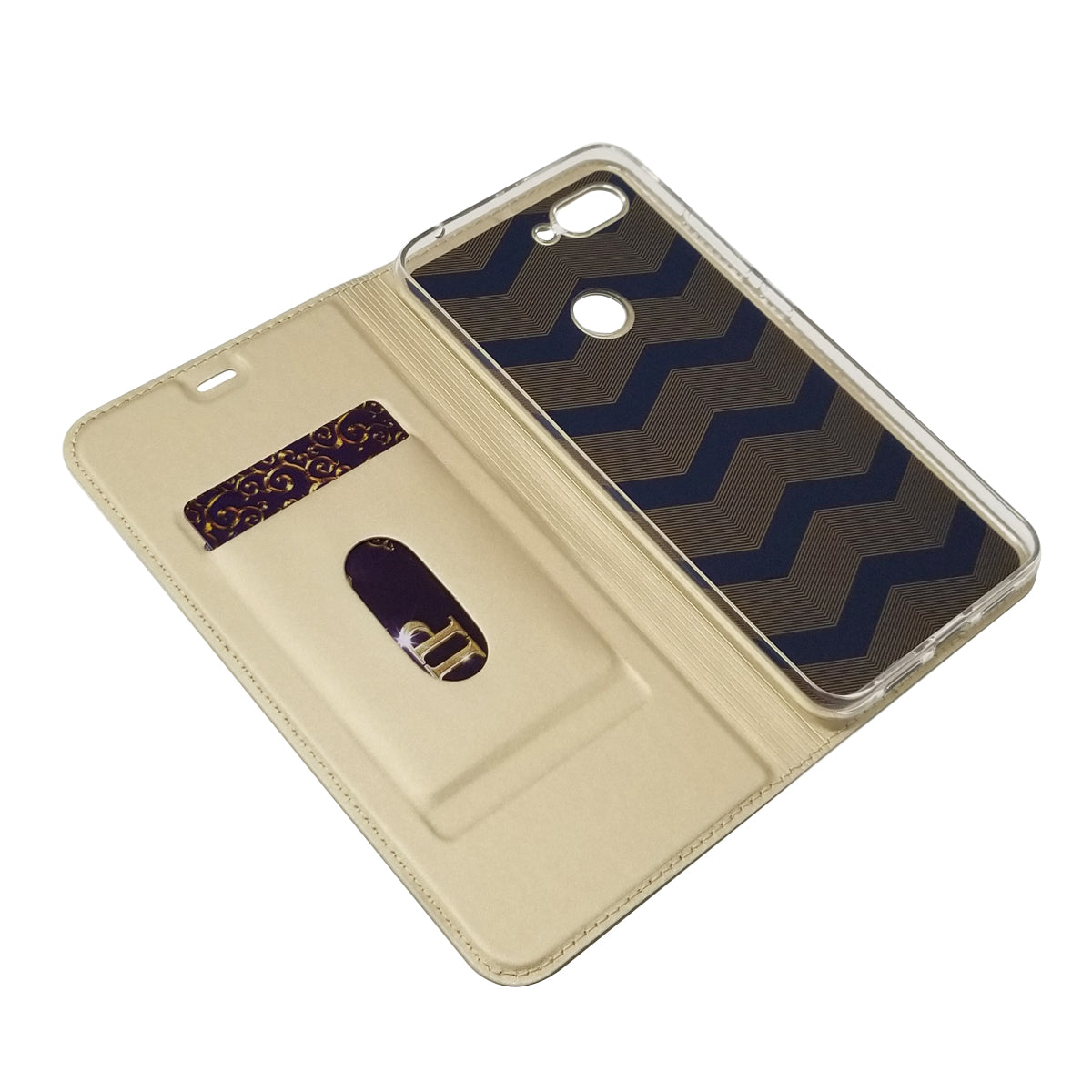 Auto-absorbed Leather Stand Card Holder Cellphone Cover Case for Xiaomi Mi 8 Lite / Mi 8 Youth (Mi 8X)