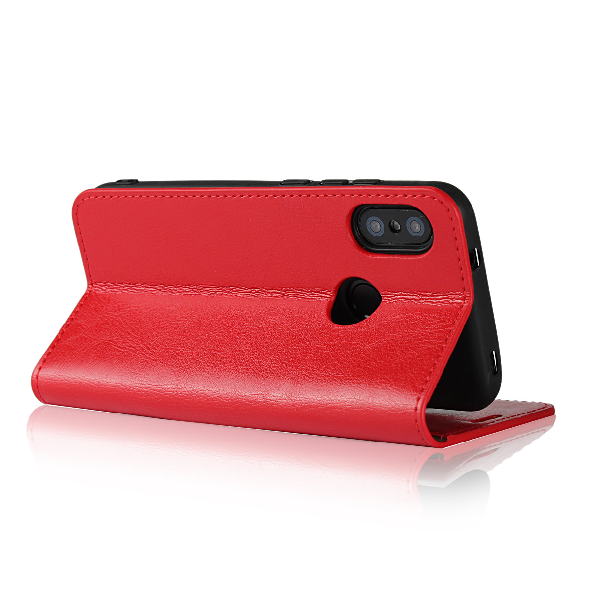 Crazy Horse Wallet Stand Genuine Leather Cover for Xiaomi Mi A2 Lite/Redmi 6 Pro