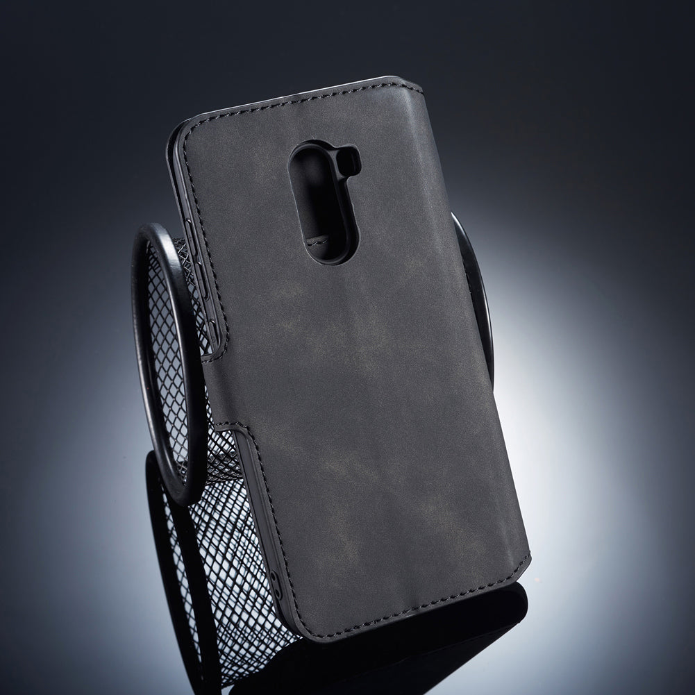 DG.MING Retro Style Leather Wallet Case for Xiaomi Pocophone F1 / Poco F1 in India