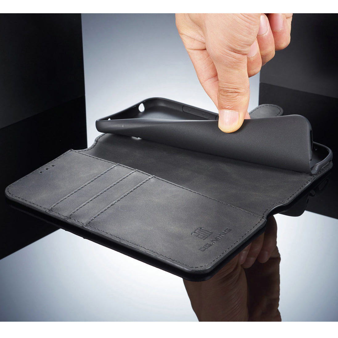 DG.MING Retro Style Leather Wallet Case for Xiaomi Pocophone F1 / Poco F1 in India