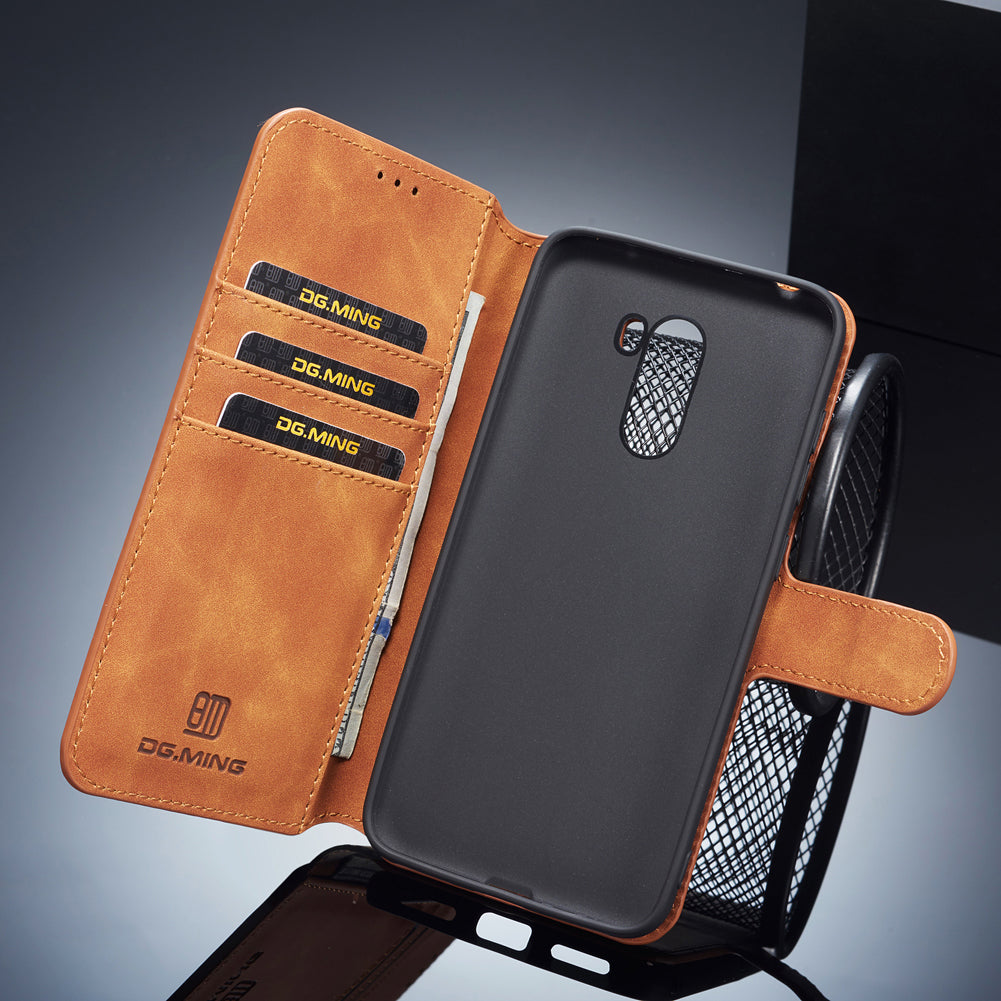 DG.MING Retro Style Leather Wallet Case for Xiaomi Pocophone F1 / Poco F1 in India