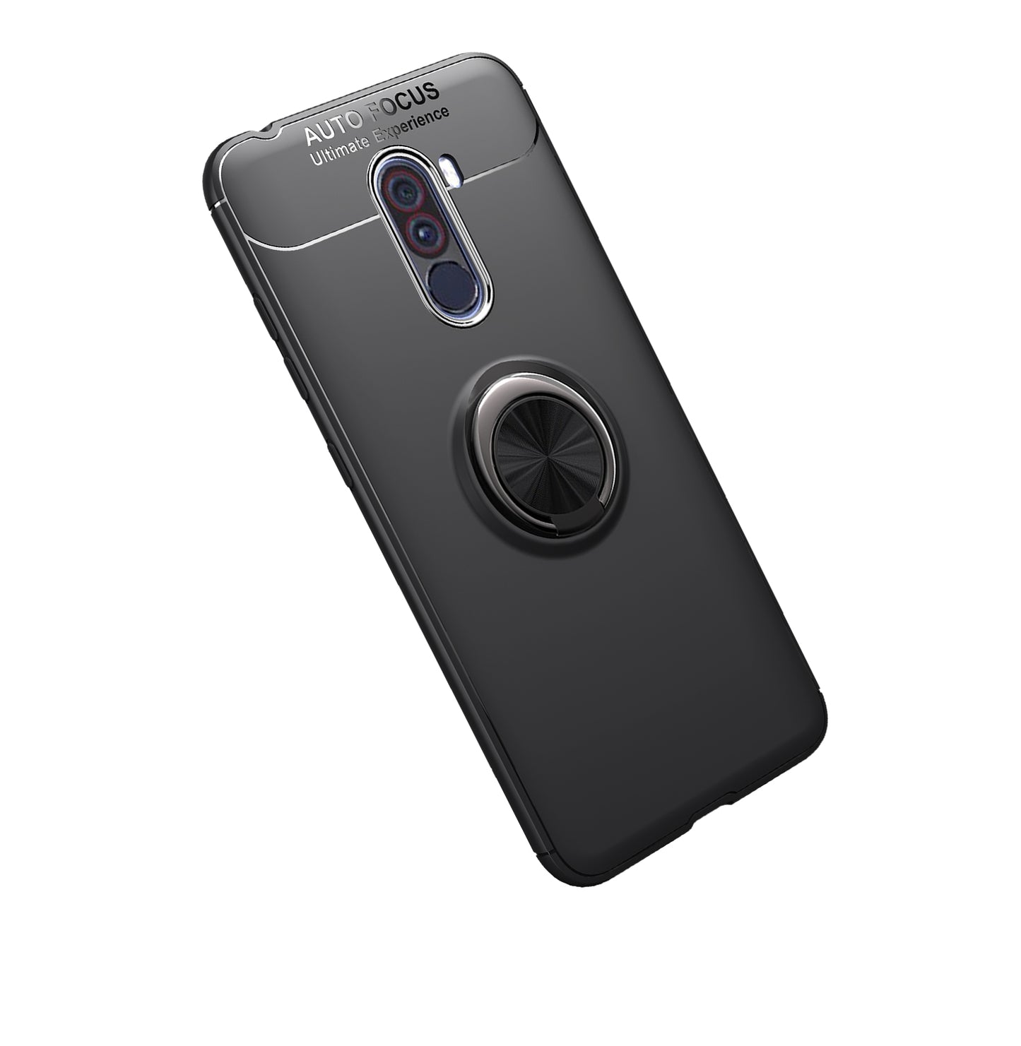 LENUO for Xiaomi Pocophone F1/Poco F1 Metal Ring Kickstand TPU Case Built-in Magnetic Metal Sheet