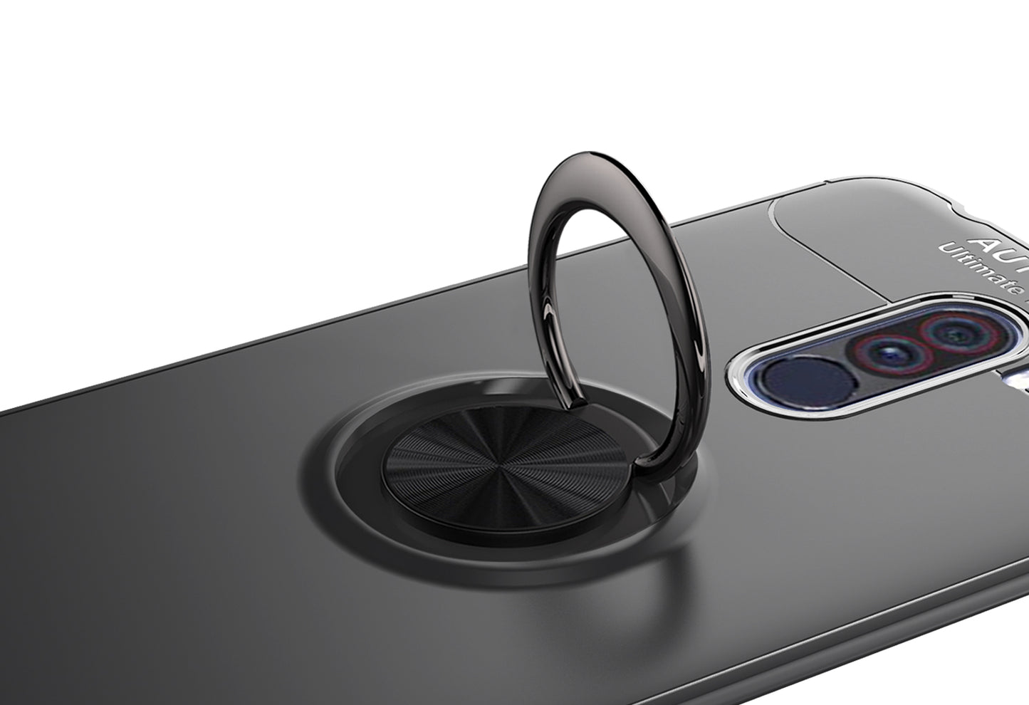 LENUO for Xiaomi Pocophone F1/Poco F1 Metal Ring Kickstand TPU Case Built-in Magnetic Metal Sheet