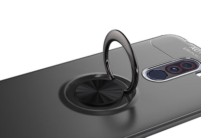 LENUO for Xiaomi Pocophone F1/Poco F1 Metal Ring Kickstand TPU Case Built-in Magnetic Metal Sheet