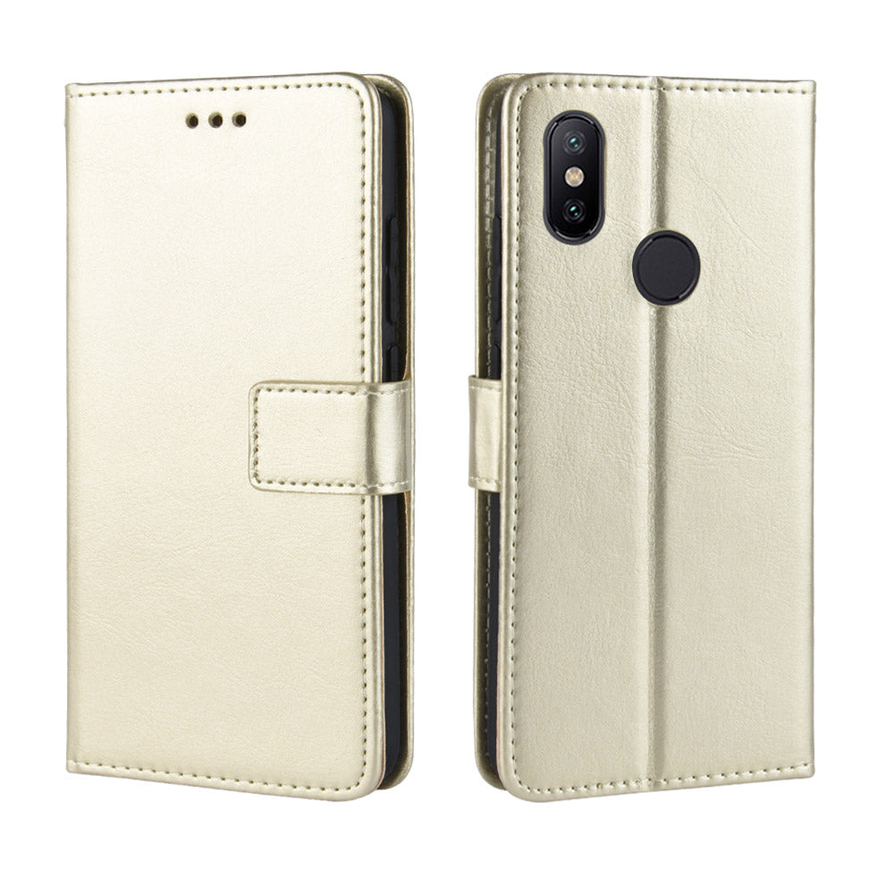 Crazy Horse Wallet Stand Leather Protective Cover for Xiaomi Mi A2 Lite / Redmi 6 Pro