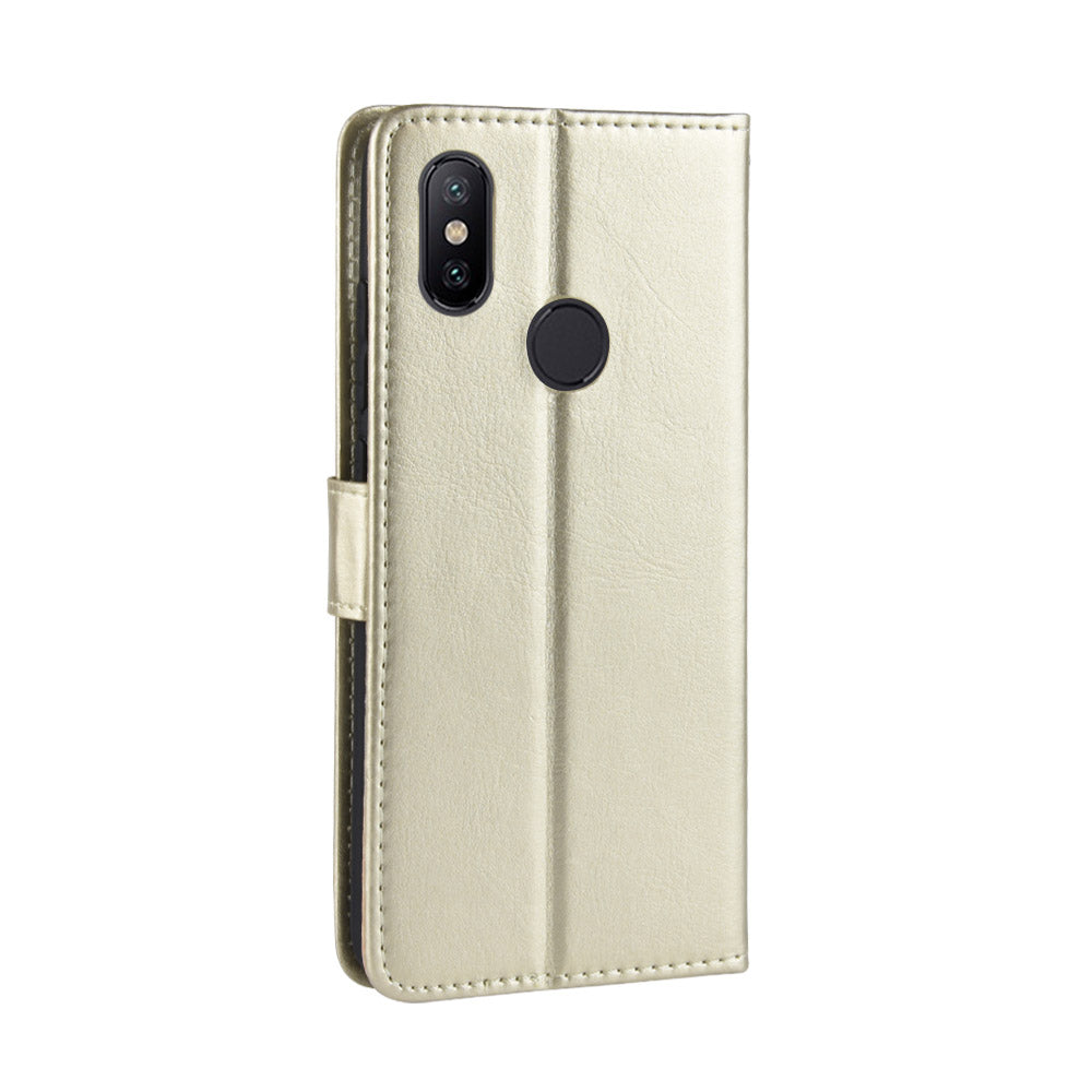 Crazy Horse Wallet Stand Leather Protective Cover for Xiaomi Mi A2 Lite / Redmi 6 Pro