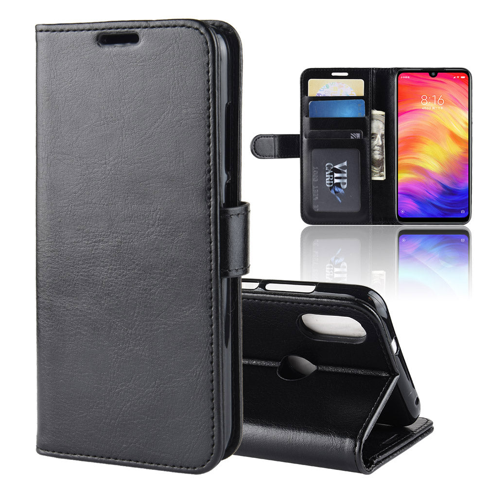 Crazy Horse PU Leather Stand Wallet Flip Case for Xiaomi Redmi Note 7S /Note 7 / Note 7 Pro (India)