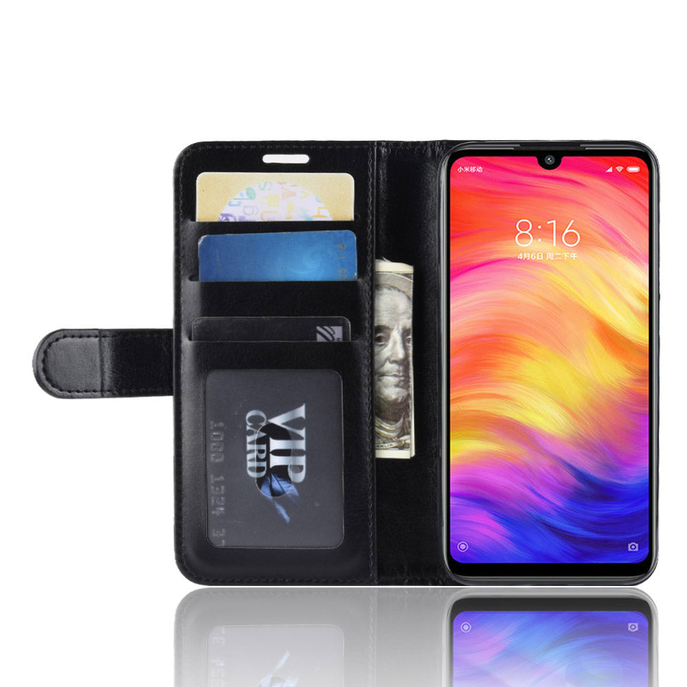 Crazy Horse PU Leather Stand Wallet Flip Case for Xiaomi Redmi Note 7S /Note 7 / Note 7 Pro (India)