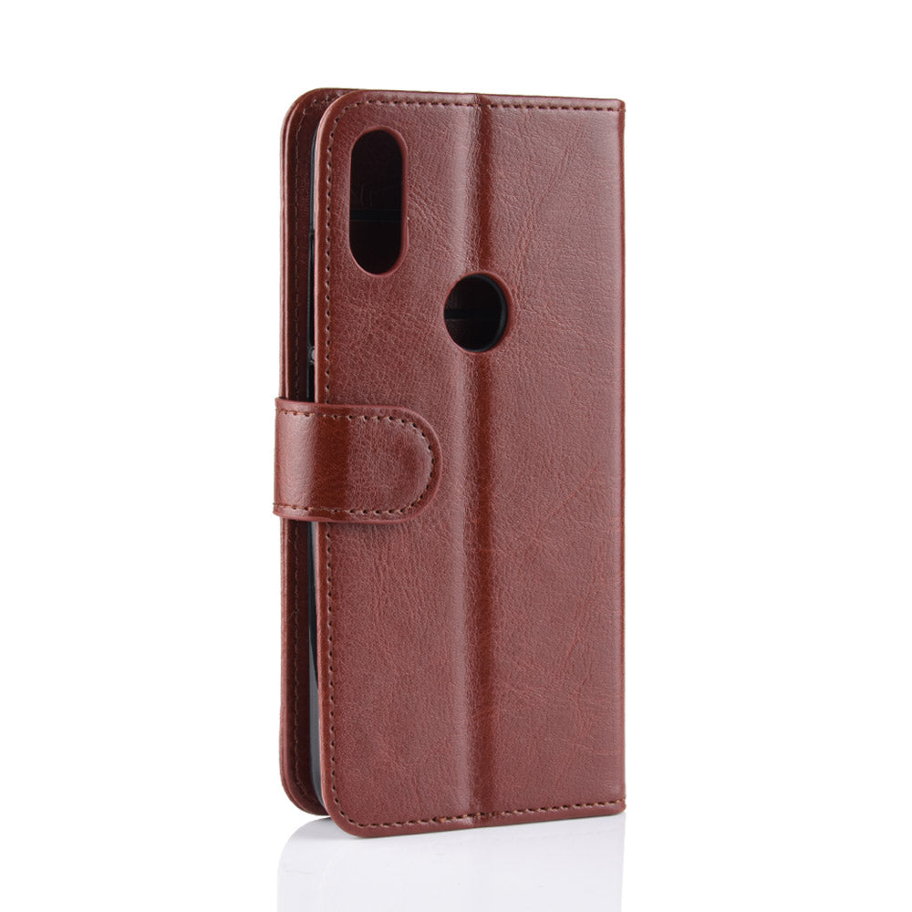 Crazy Horse PU Leather Stand Wallet Flip Case for Xiaomi Redmi Note 7S /Note 7 / Note 7 Pro (India)