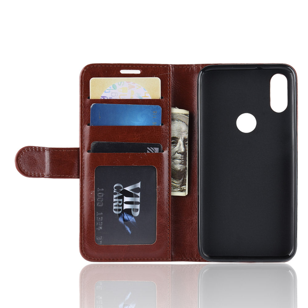 Crazy Horse PU Leather Stand Wallet Flip Case for Xiaomi Redmi Note 7S /Note 7 / Note 7 Pro (India)