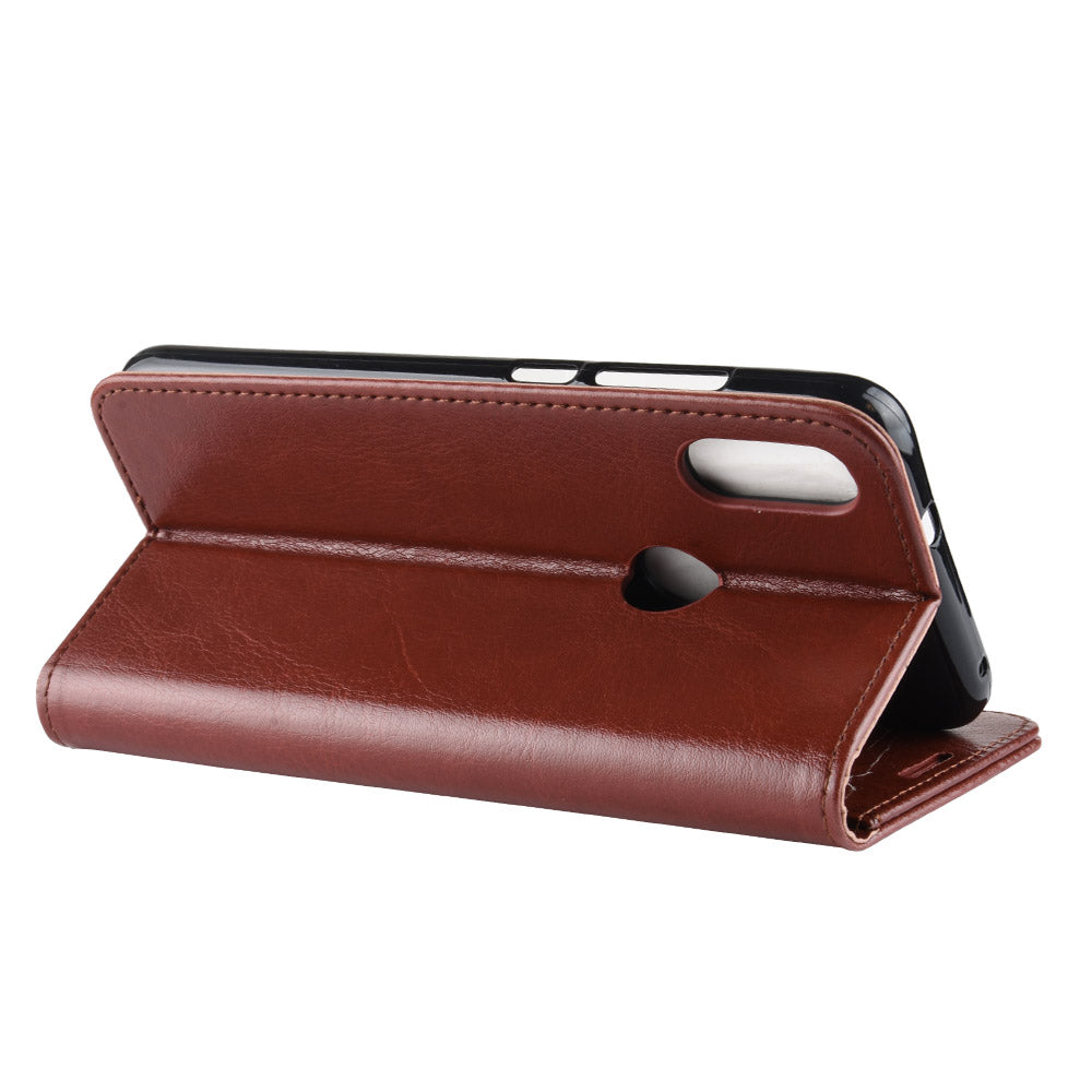 Crazy Horse PU Leather Stand Wallet Flip Case for Xiaomi Redmi Note 7S /Note 7 / Note 7 Pro (India)