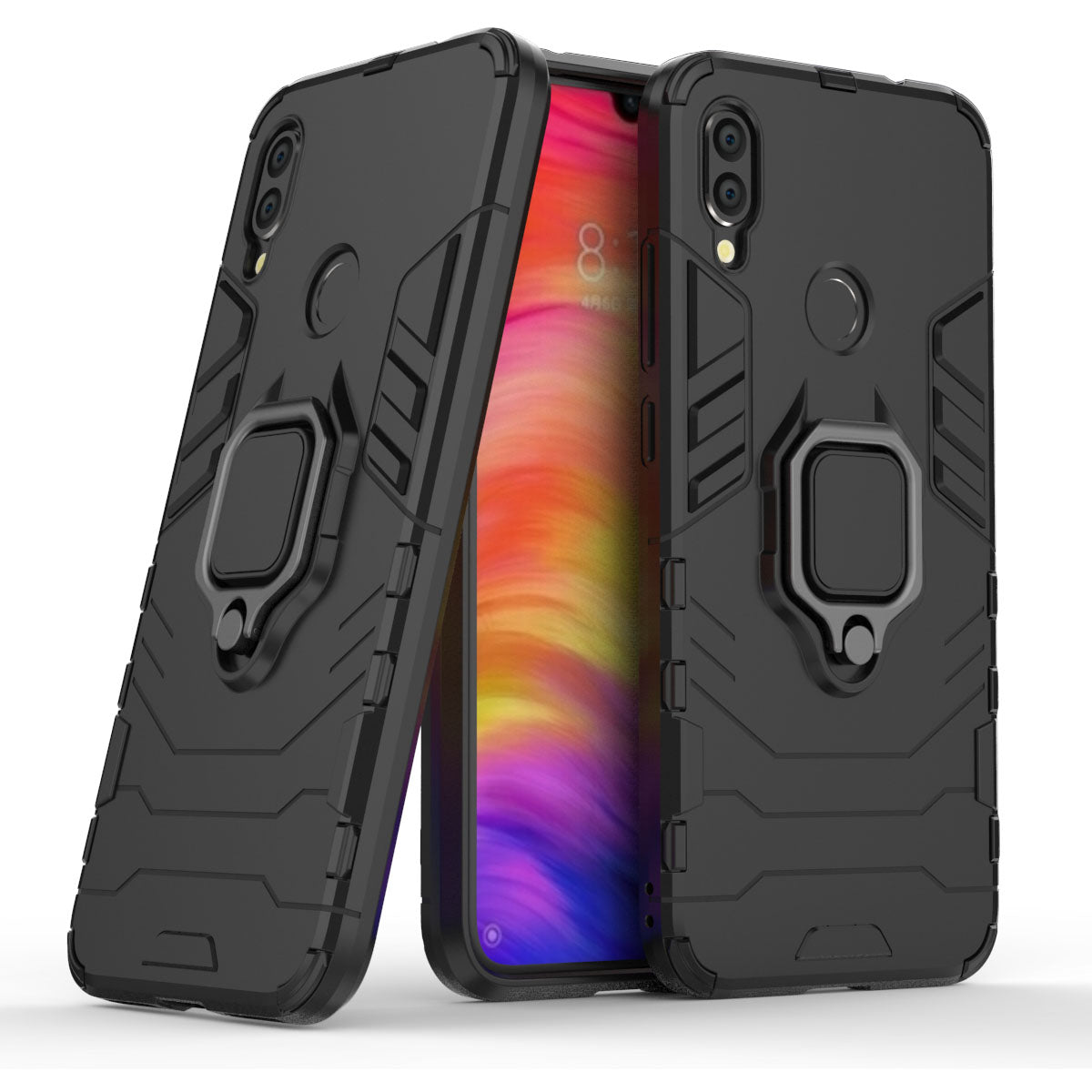 Cool Guard Ring Holder Kickstand PC TPU Hybrid Case for Xiaomi Redmi Note 7S /Note 7 / Note 7 Pro (India)