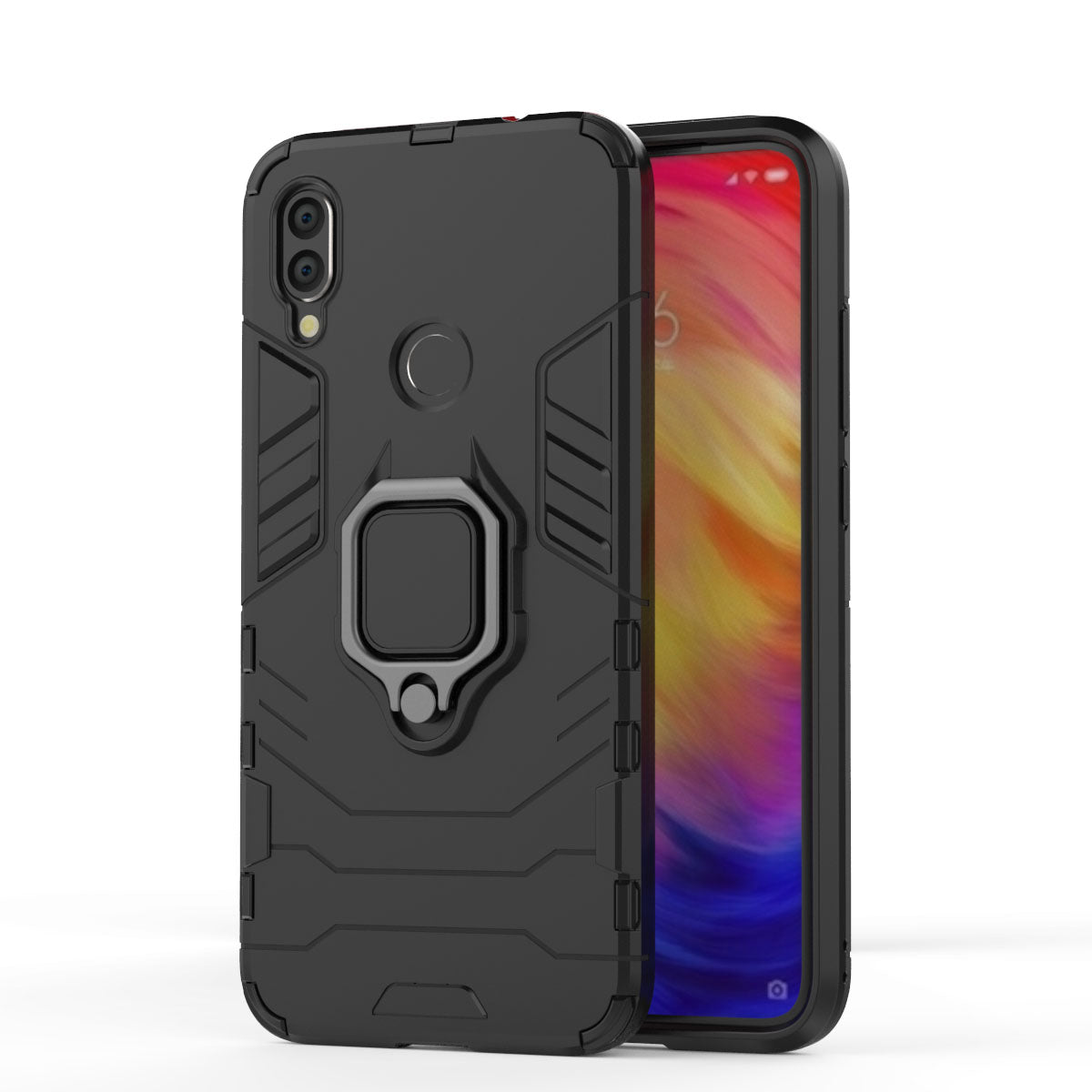 Cool Guard Ring Holder Kickstand PC TPU Hybrid Case for Xiaomi Redmi Note 7S /Note 7 / Note 7 Pro (India)