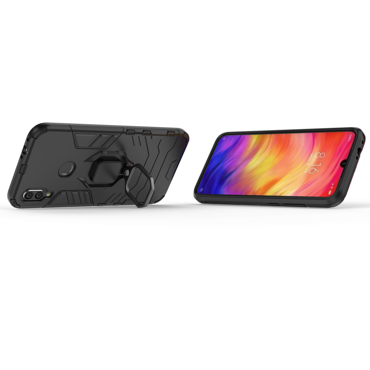 Cool Guard Ring Holder Kickstand PC TPU Hybrid Case for Xiaomi Redmi Note 7S /Note 7 / Note 7 Pro (India)