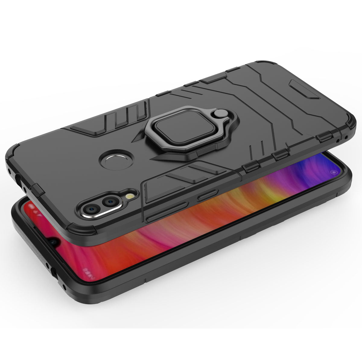 Cool Guard Ring Holder Kickstand PC TPU Hybrid Case for Xiaomi Redmi Note 7S /Note 7 / Note 7 Pro (India)