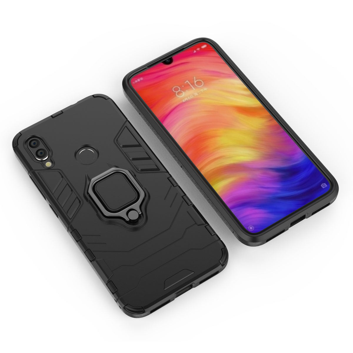 Cool Guard Ring Holder Kickstand PC TPU Hybrid Case for Xiaomi Redmi Note 7S /Note 7 / Note 7 Pro (India)