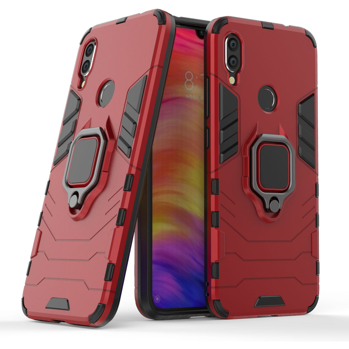 Cool Guard Ring Holder Kickstand PC TPU Hybrid Case for Xiaomi Redmi Note 7S /Note 7 / Note 7 Pro (India)