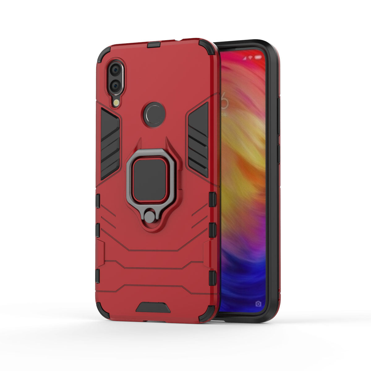 Cool Guard Ring Holder Kickstand PC TPU Hybrid Case for Xiaomi Redmi Note 7S /Note 7 / Note 7 Pro (India)