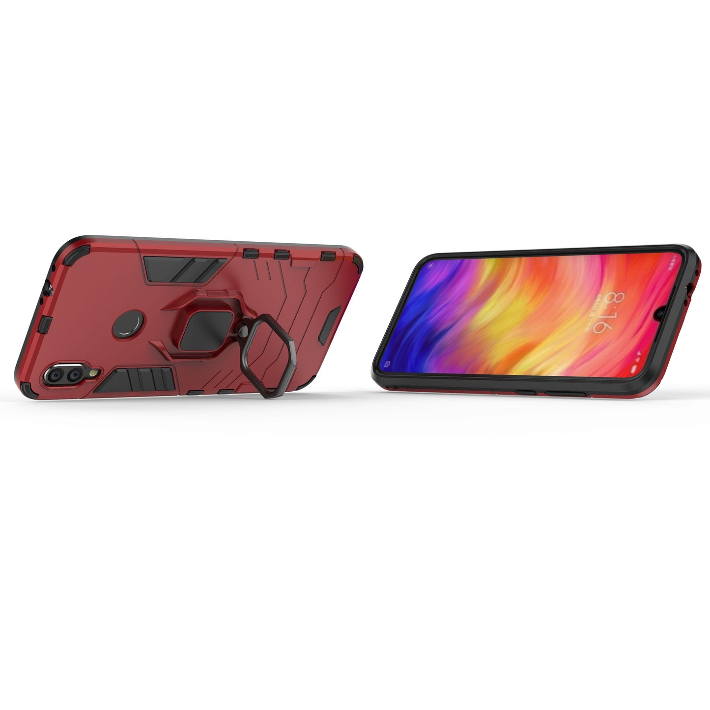 Cool Guard Ring Holder Kickstand PC TPU Hybrid Case for Xiaomi Redmi Note 7S /Note 7 / Note 7 Pro (India)