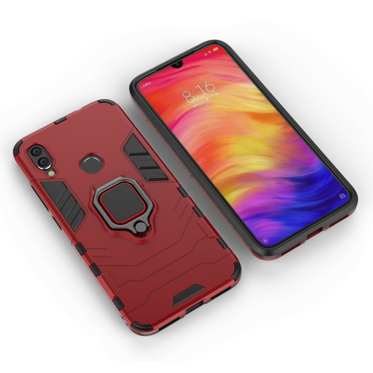 Cool Guard Ring Holder Kickstand PC TPU Hybrid Case for Xiaomi Redmi Note 7S /Note 7 / Note 7 Pro (India)