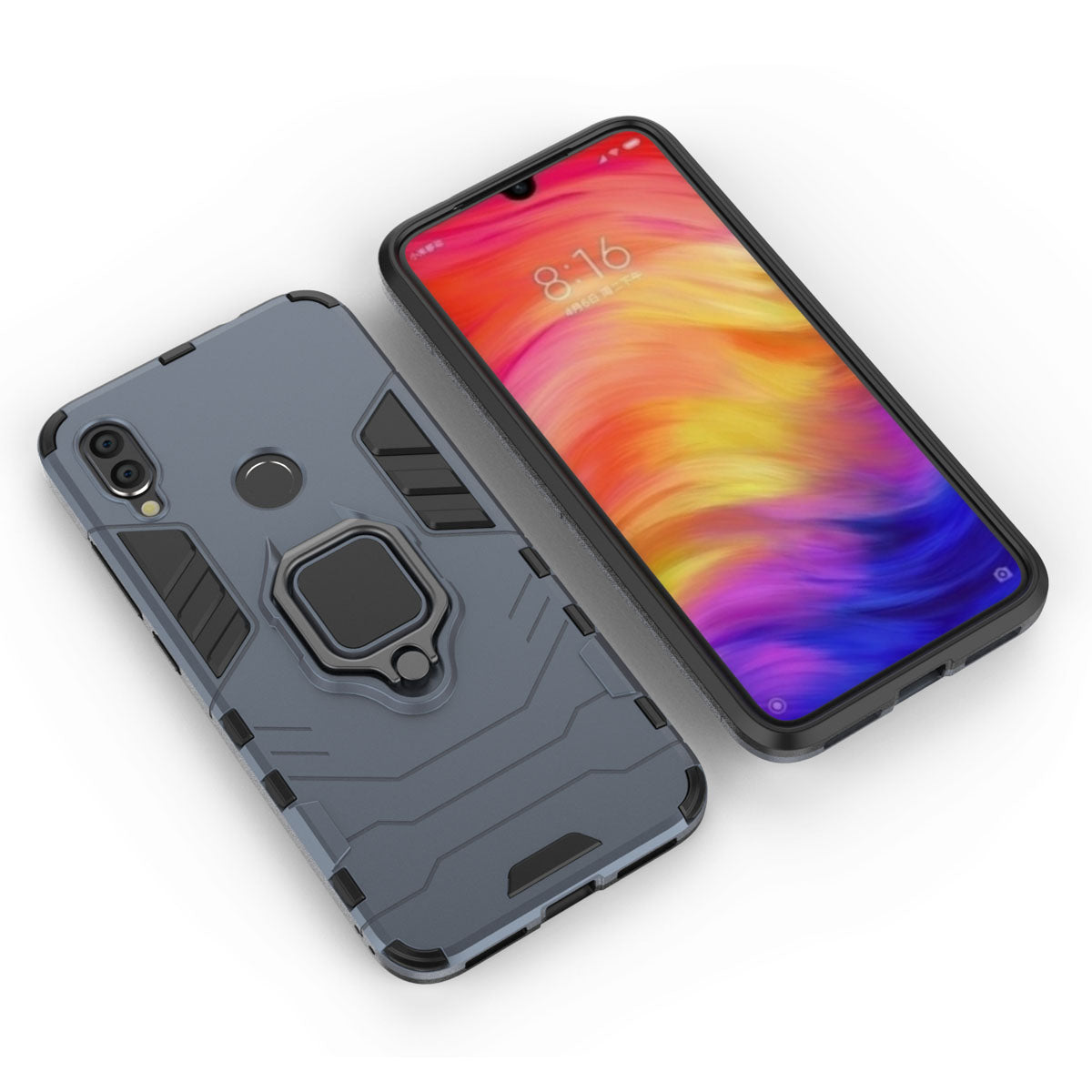 Cool Guard Ring Holder Kickstand PC TPU Hybrid Case for Xiaomi Redmi Note 7S /Note 7 / Note 7 Pro (India)