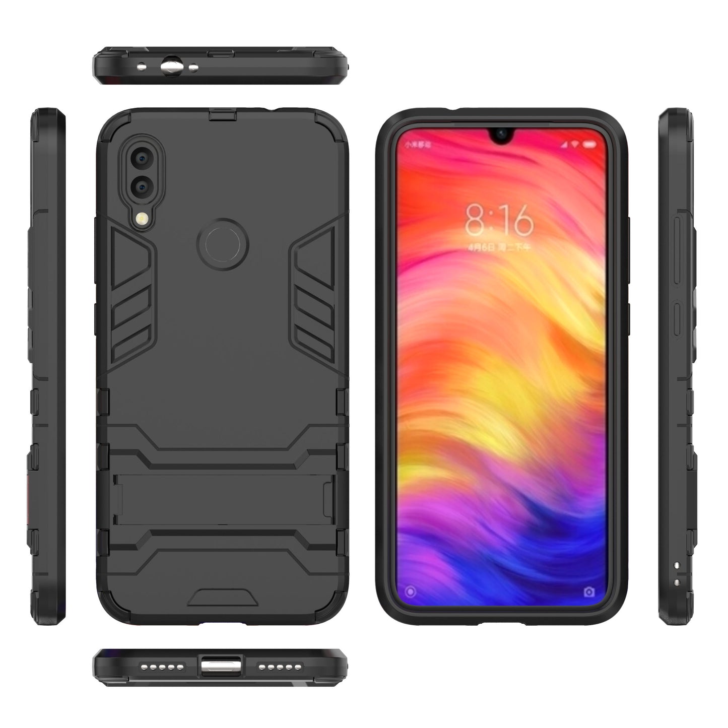 Plastic + TPU Hybrid Case with Kickstand for Xiaomi Redmi Note 7S /Note 7 / Note 7 Pro (India)