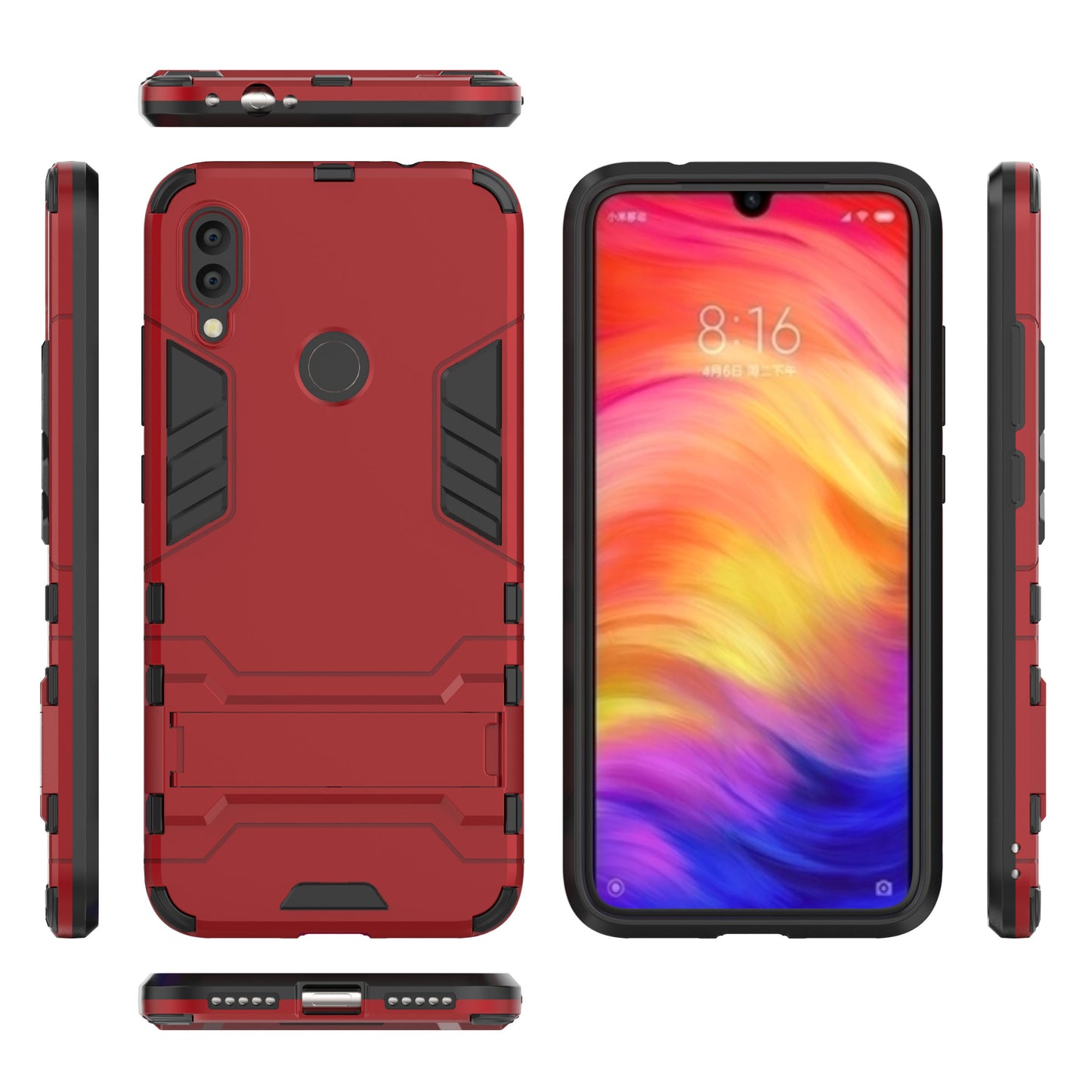 Plastic + TPU Hybrid Case with Kickstand for Xiaomi Redmi Note 7S /Note 7 / Note 7 Pro (India)