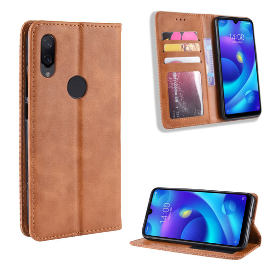 Vintage Style PU Leather Wallet Cover for Xiaomi Redmi Note 7S /Note 7 / Note 7 Pro (India)
