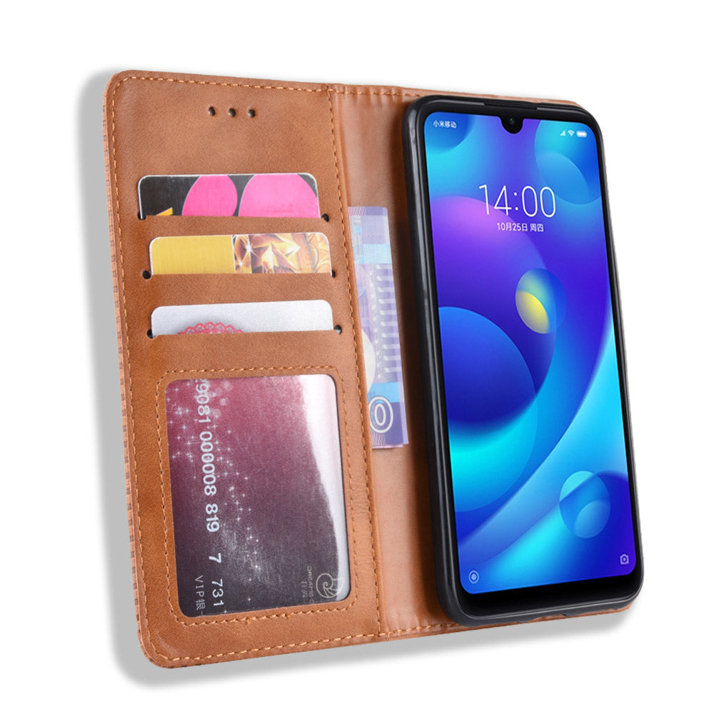 Vintage Style PU Leather Wallet Cover for Xiaomi Redmi Note 7S /Note 7 / Note 7 Pro (India)
