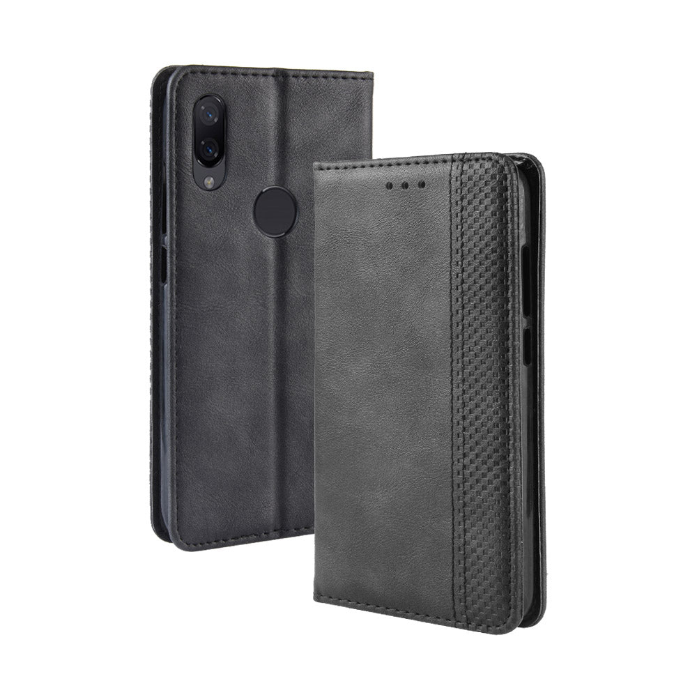 Vintage Style PU Leather Wallet Cover for Xiaomi Redmi Note 7S /Note 7 / Note 7 Pro (India)