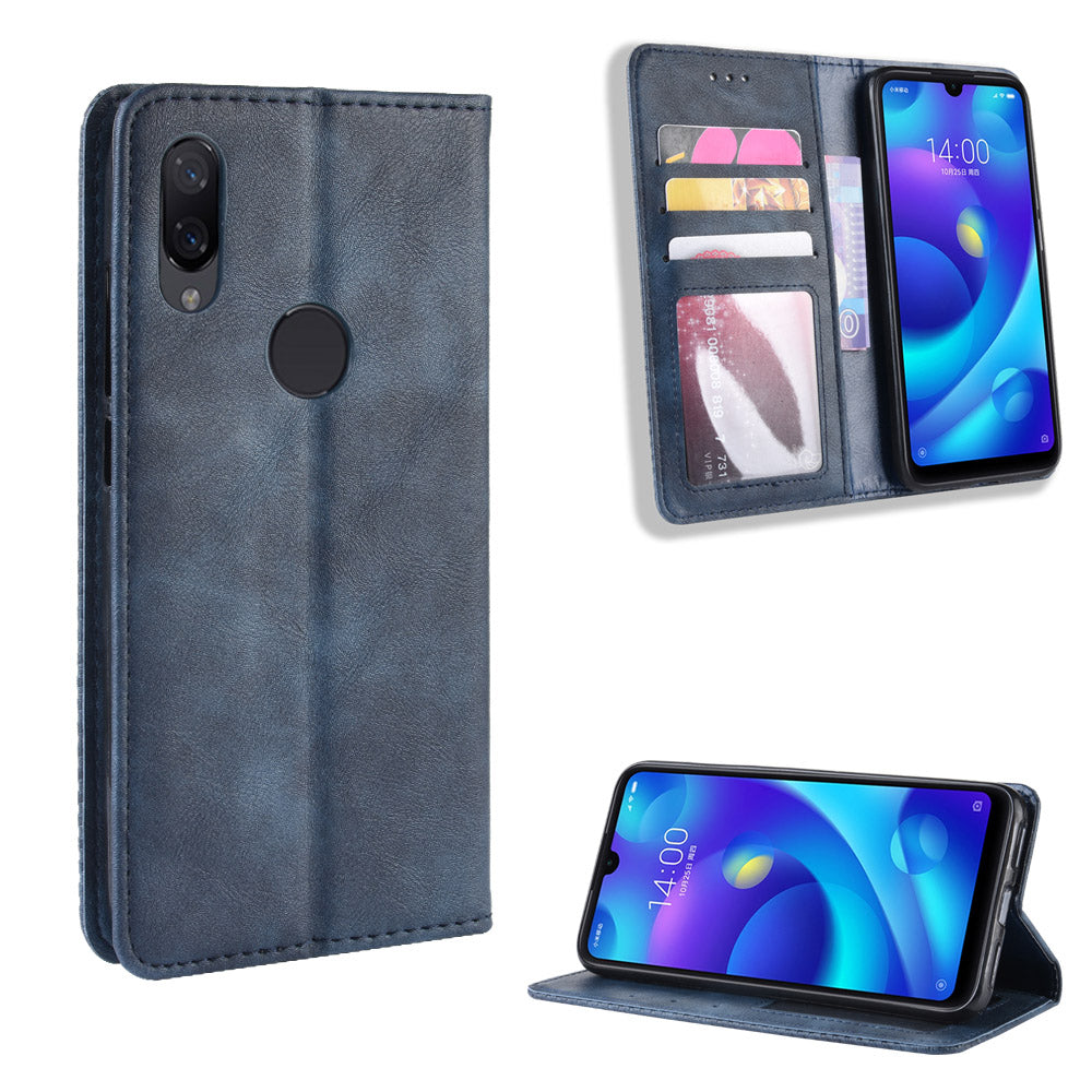 Vintage Style PU Leather Wallet Cover for Xiaomi Redmi Note 7S /Note 7 / Note 7 Pro (India)