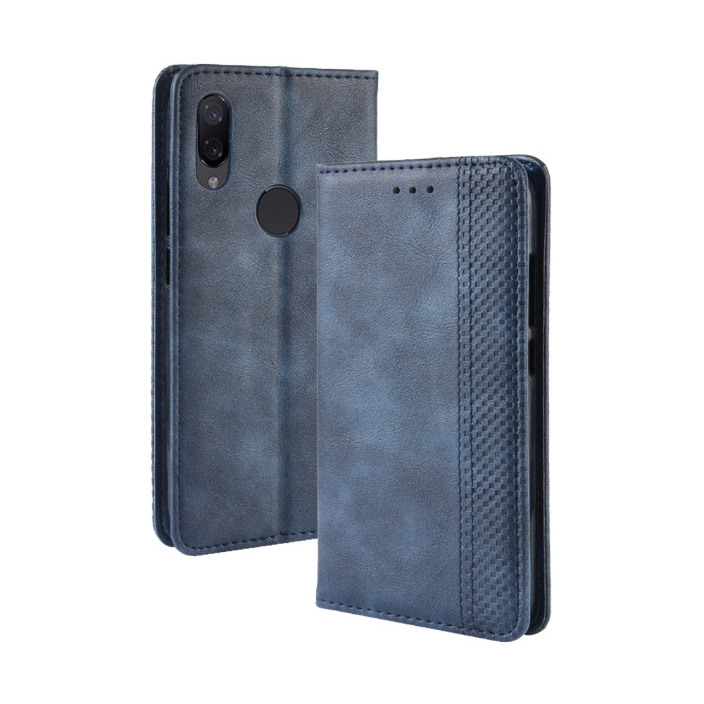 Vintage Style PU Leather Wallet Cover for Xiaomi Redmi Note 7S /Note 7 / Note 7 Pro (India)