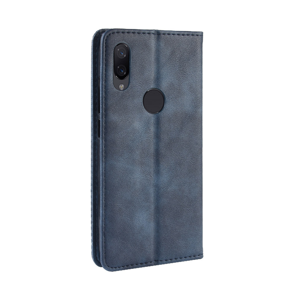 Vintage Style PU Leather Wallet Cover for Xiaomi Redmi Note 7S /Note 7 / Note 7 Pro (India)
