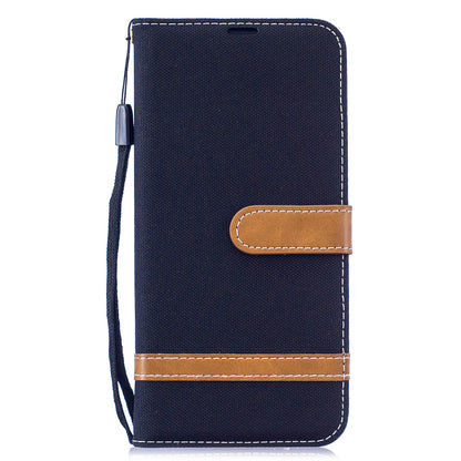 Two-tone Jean Cloth PU Leather Flip Case for Xiaomi Redmi Note 7S /Note 7 / Redmi Note 7 Pro (India)