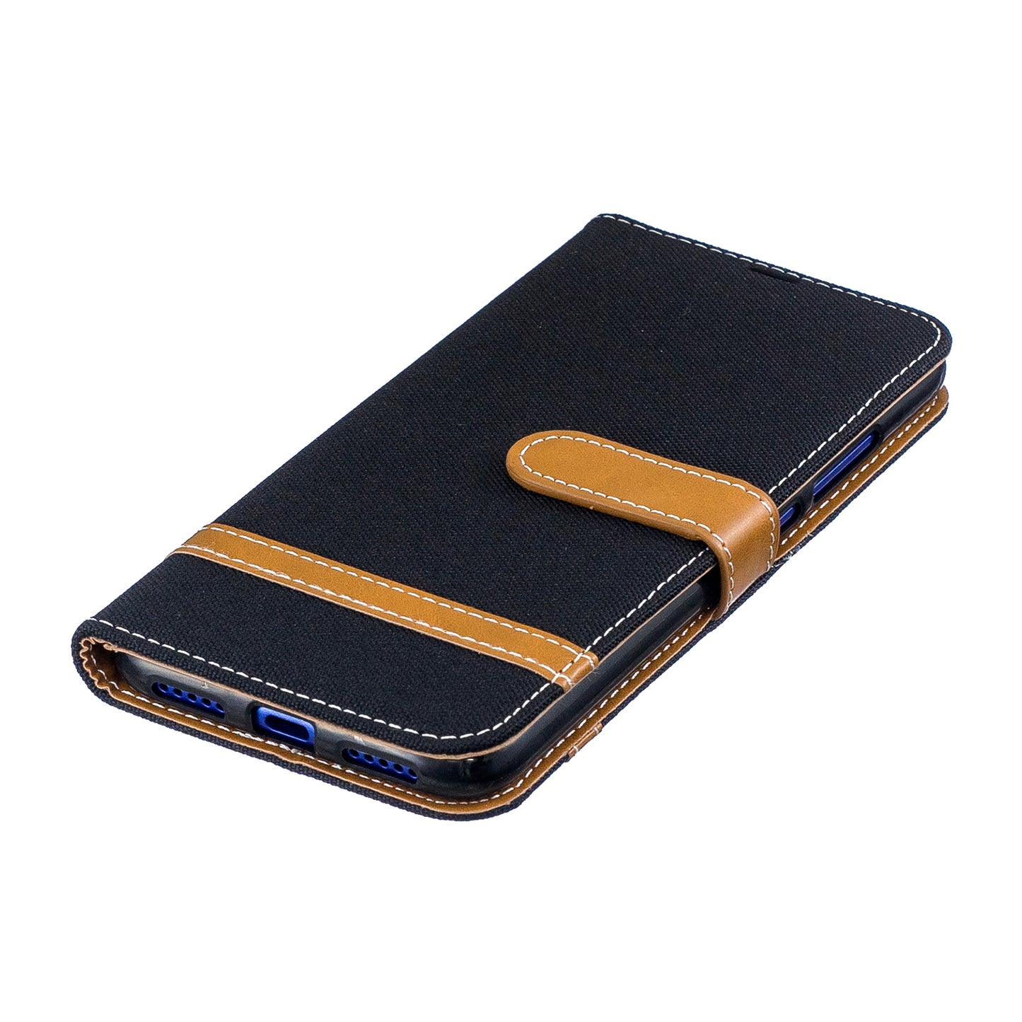 Two-tone Jean Cloth PU Leather Flip Case for Xiaomi Redmi Note 7S /Note 7 / Redmi Note 7 Pro (India)