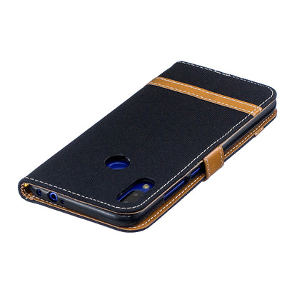 Two-tone Jean Cloth PU Leather Flip Case for Xiaomi Redmi Note 7S /Note 7 / Redmi Note 7 Pro (India)