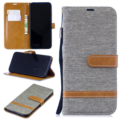Two-tone Jean Cloth PU Leather Flip Case for Xiaomi Redmi Note 7S /Note 7 / Redmi Note 7 Pro (India)