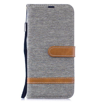 Two-tone Jean Cloth PU Leather Flip Case for Xiaomi Redmi Note 7S /Note 7 / Redmi Note 7 Pro (India)