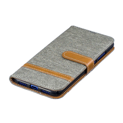 Two-tone Jean Cloth PU Leather Flip Case for Xiaomi Redmi Note 7S /Note 7 / Redmi Note 7 Pro (India)