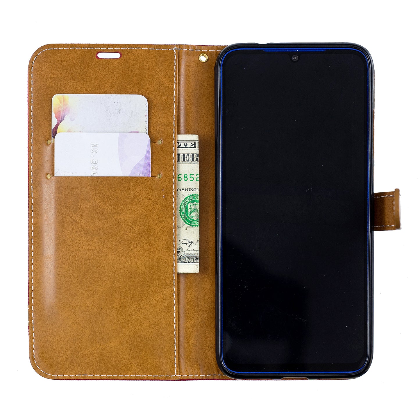 Two-tone Jean Cloth PU Leather Flip Case for Xiaomi Redmi Note 7S /Note 7 / Redmi Note 7 Pro (India)