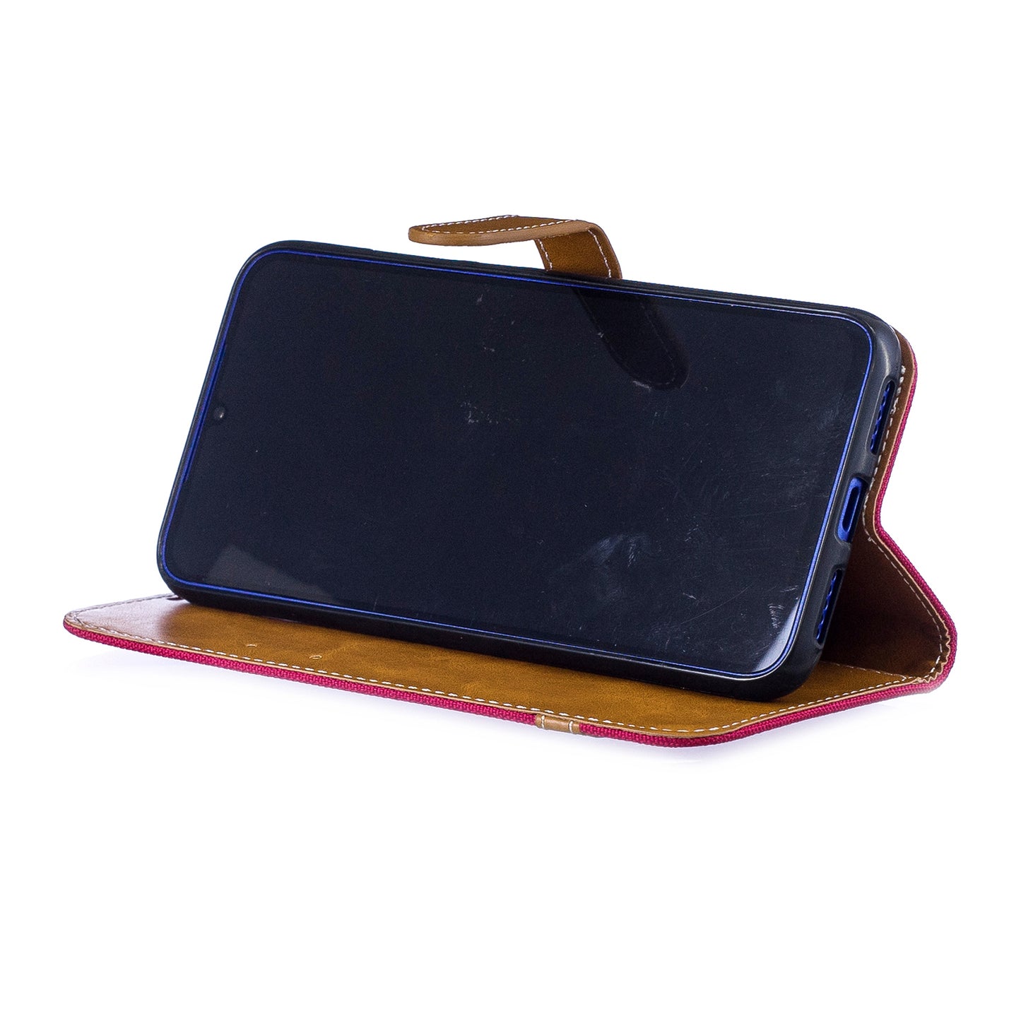 Two-tone Jean Cloth PU Leather Flip Case for Xiaomi Redmi Note 7S /Note 7 / Redmi Note 7 Pro (India)