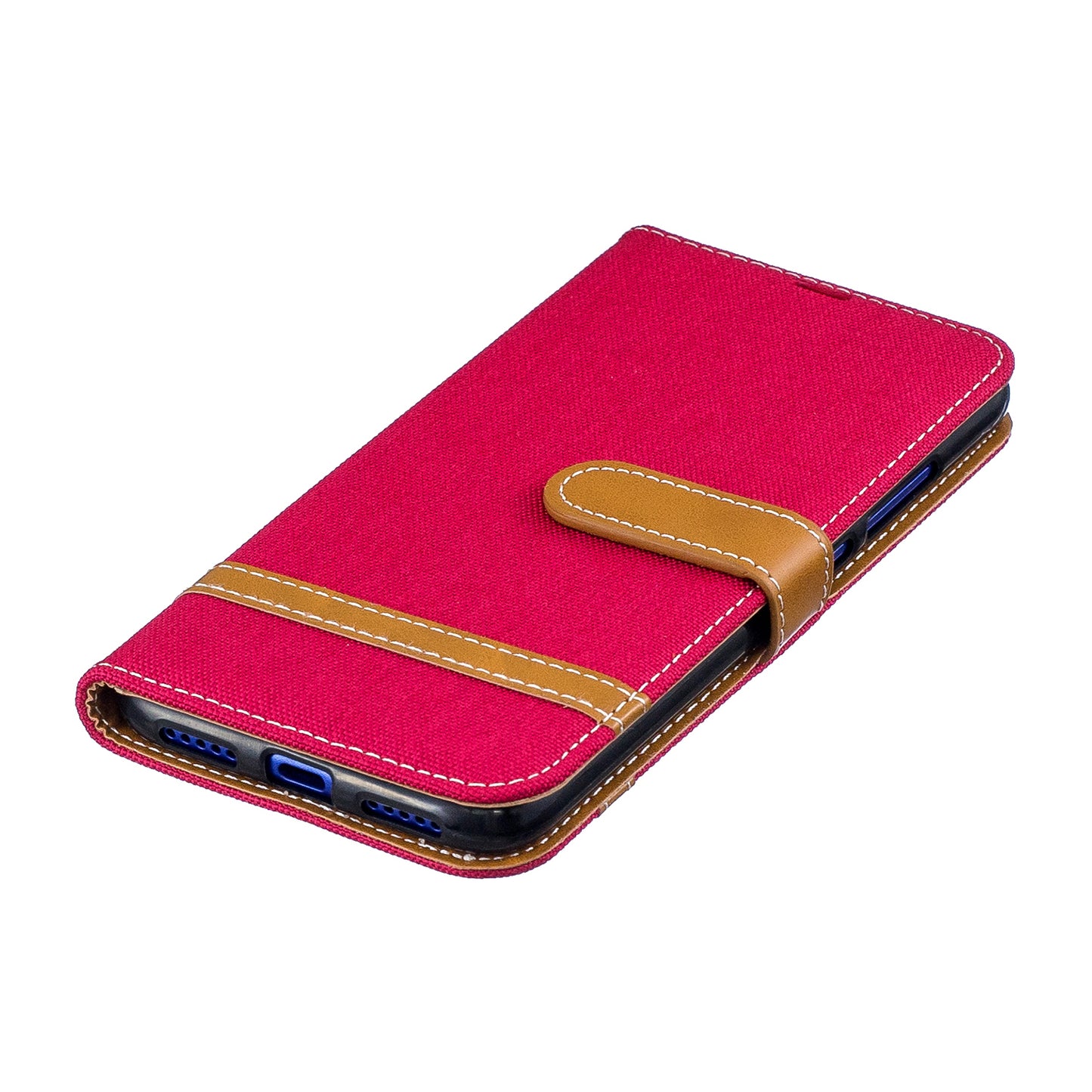Two-tone Jean Cloth PU Leather Flip Case for Xiaomi Redmi Note 7S /Note 7 / Redmi Note 7 Pro (India)