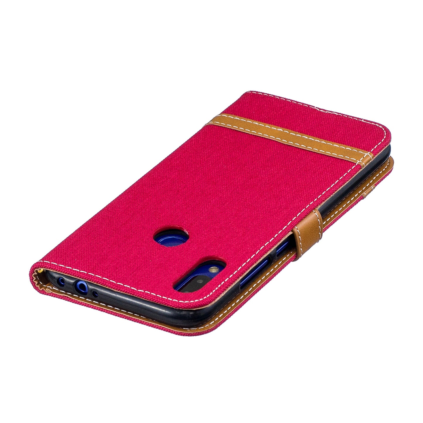 Two-tone Jean Cloth PU Leather Flip Case for Xiaomi Redmi Note 7S /Note 7 / Redmi Note 7 Pro (India)