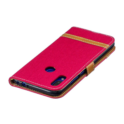 Two-tone Jean Cloth PU Leather Flip Case for Xiaomi Redmi Note 7S /Note 7 / Redmi Note 7 Pro (India)