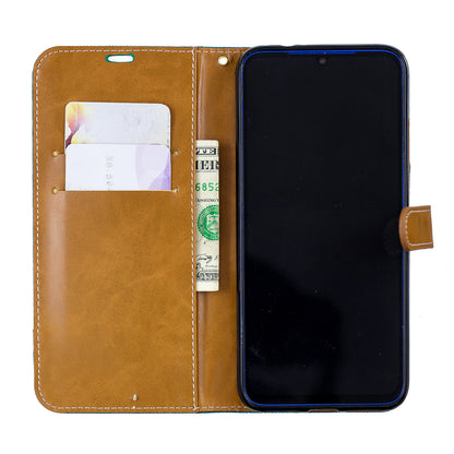 Two-tone Jean Cloth PU Leather Flip Case for Xiaomi Redmi Note 7S /Note 7 / Redmi Note 7 Pro (India)