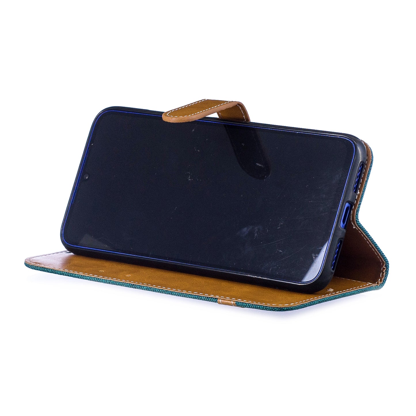 Two-tone Jean Cloth PU Leather Flip Case for Xiaomi Redmi Note 7S /Note 7 / Redmi Note 7 Pro (India)